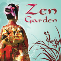 zen garden cd cover Zen: Abbreviation of Japanese Zenna (quiet mind concentration). Zen Practice includes meditation and sudden enlightenment and eventual realisation of self. This mesmeric album featuring the most imaginative and soothing music accentuated with the sounds of nature. The Zen Garden, with its flowing stream and beautiful birdsong is the ideal place to escape the stresses of everyday life.